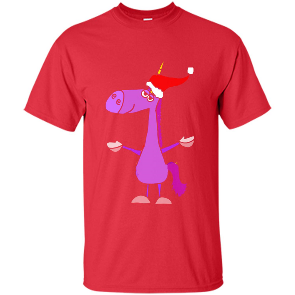 Funny Christmas Unicorn in Santa Hat - Shirt