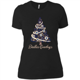 Dallas Cowboys NFL Football Team Logo Christmas Tree T-Shirt - Ladies' Boyfriend T-Shirt