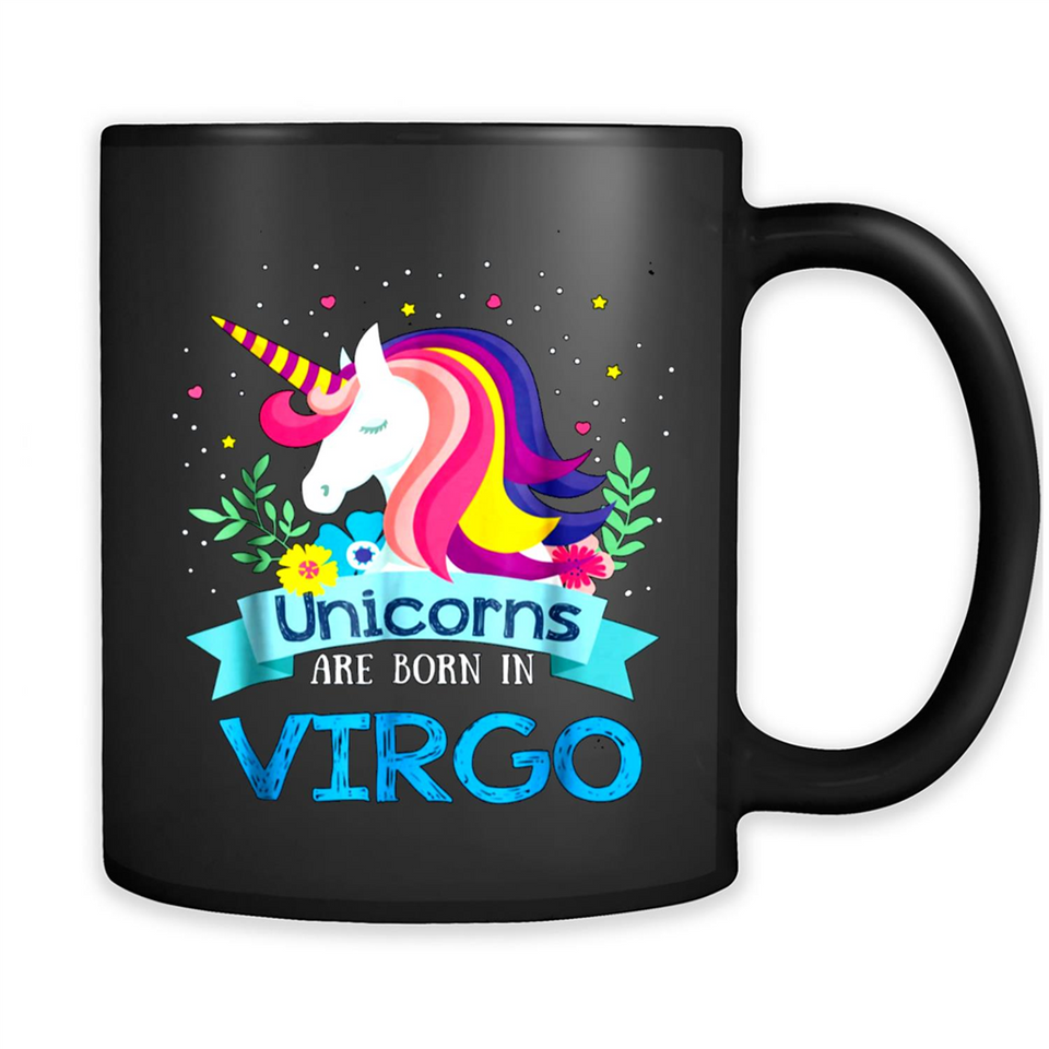 Unicorns are born in Virgo Birthday Rainbow Gift Ladies Custom