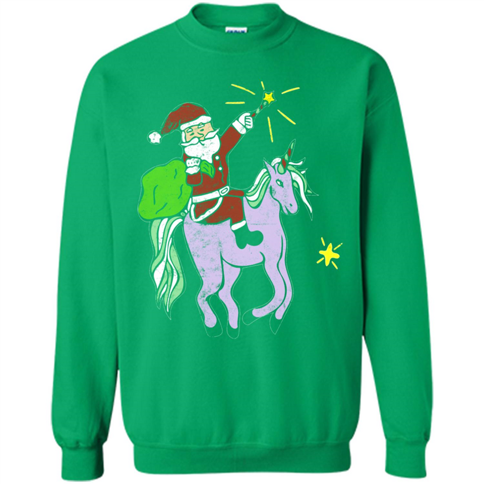 Distressed Retro Santa Riding Unicorn - Sweatshirt