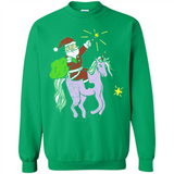 Distressed Retro Santa Riding Unicorn - Sweatshirt