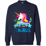 Unicorns are born in Taurus Birthday Rainbow Gift Ladies Custom