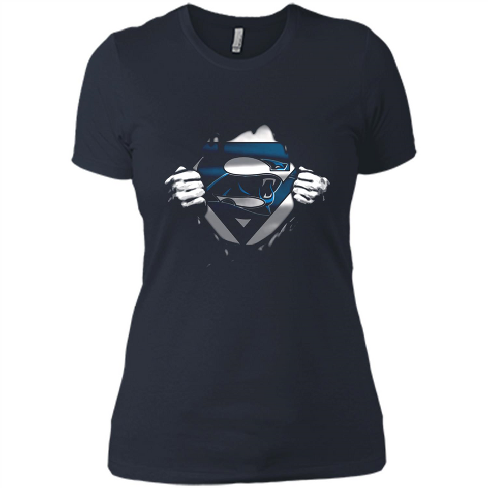Carolina Panthers And Superman Fans - Ladies' Boyfriend T-Shirt