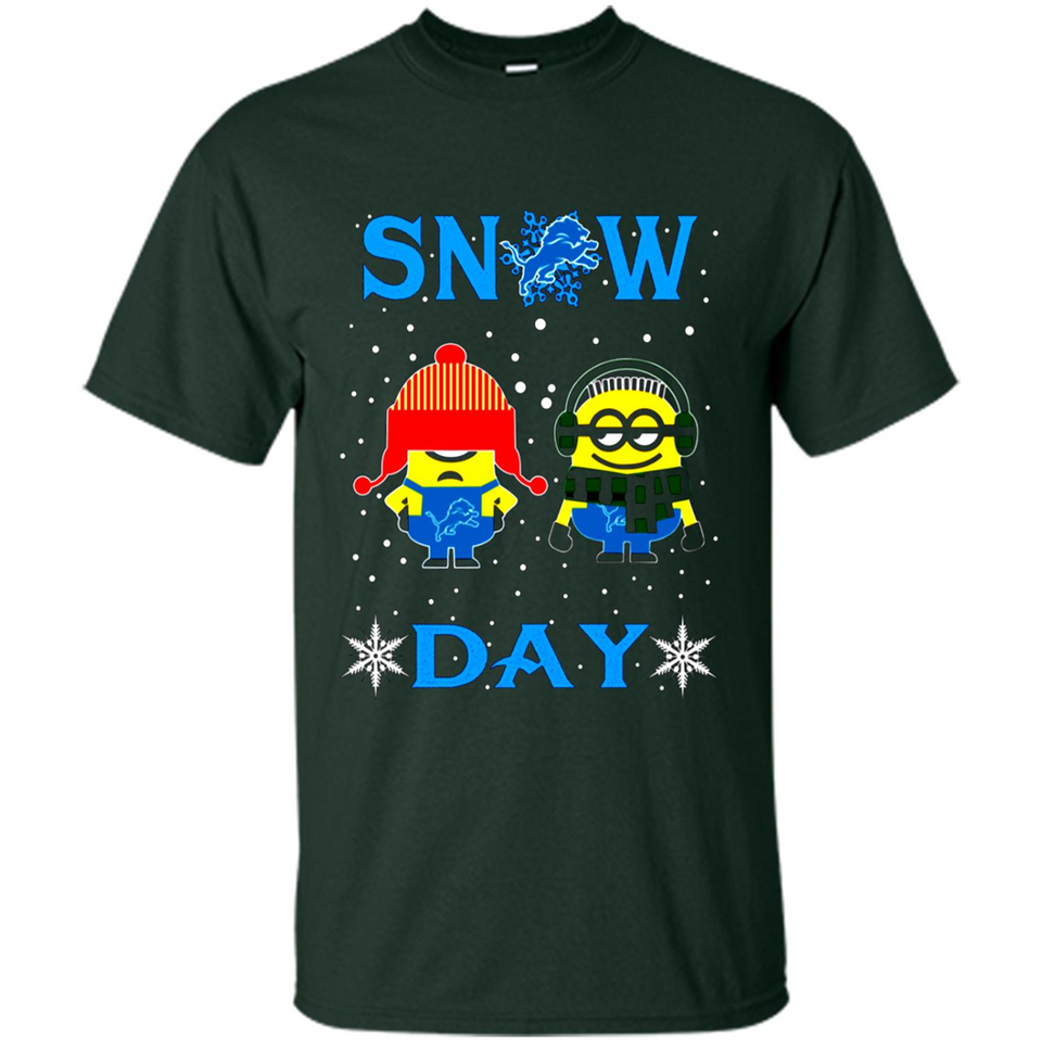 Snow Day Shirt For Detroit Lions Vs Minion Fans pingpong