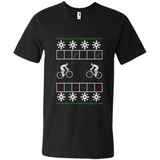 Christmas Ugly Sweater Cycling - Best Ugly Christmas Sweater - Men's V-Neck