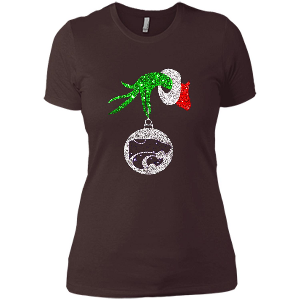 Amazing Kansas State Wildcats Glitter Grinch Monogram Ornament Christmas Gift - Ladies' Boyfriend T-Shirt