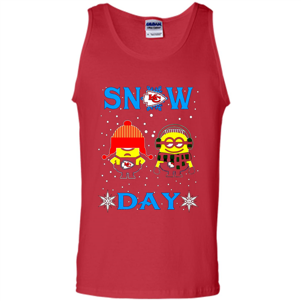 Snow Day Shirt For Kansas City Chiefs Vs Minion Fans Cotton pingpong