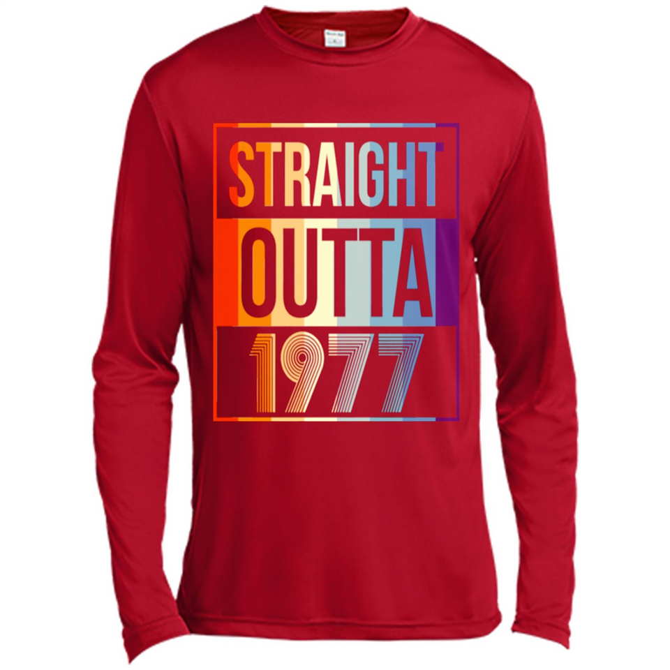 Retro Straight Outta 1977 41 Years Old - Canvas Long Sleeve T-Shirt