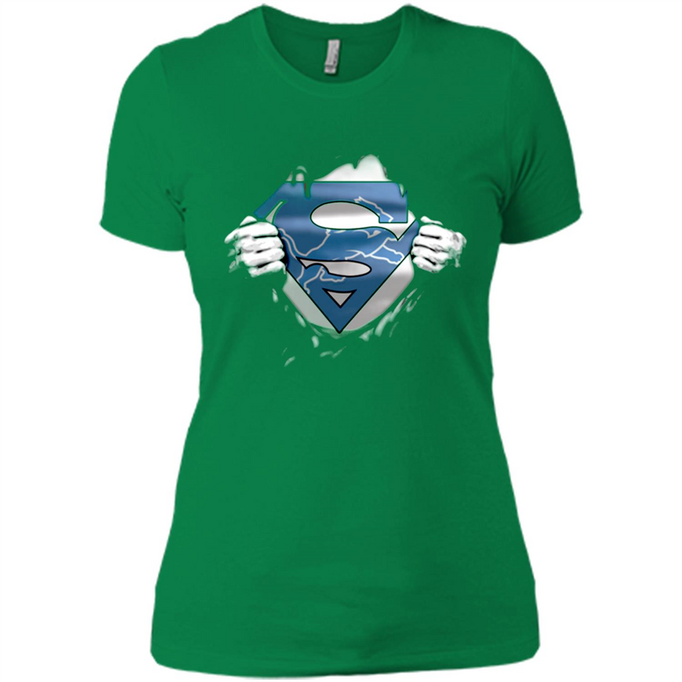 Detroit Lions And Superman Fans - Ladies' Boyfriend T-Shirt