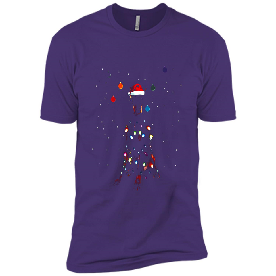Doberman Santa Lights Christmas Dog Xmas Sweatshirt - Premium Short Sleeve T-Shirt