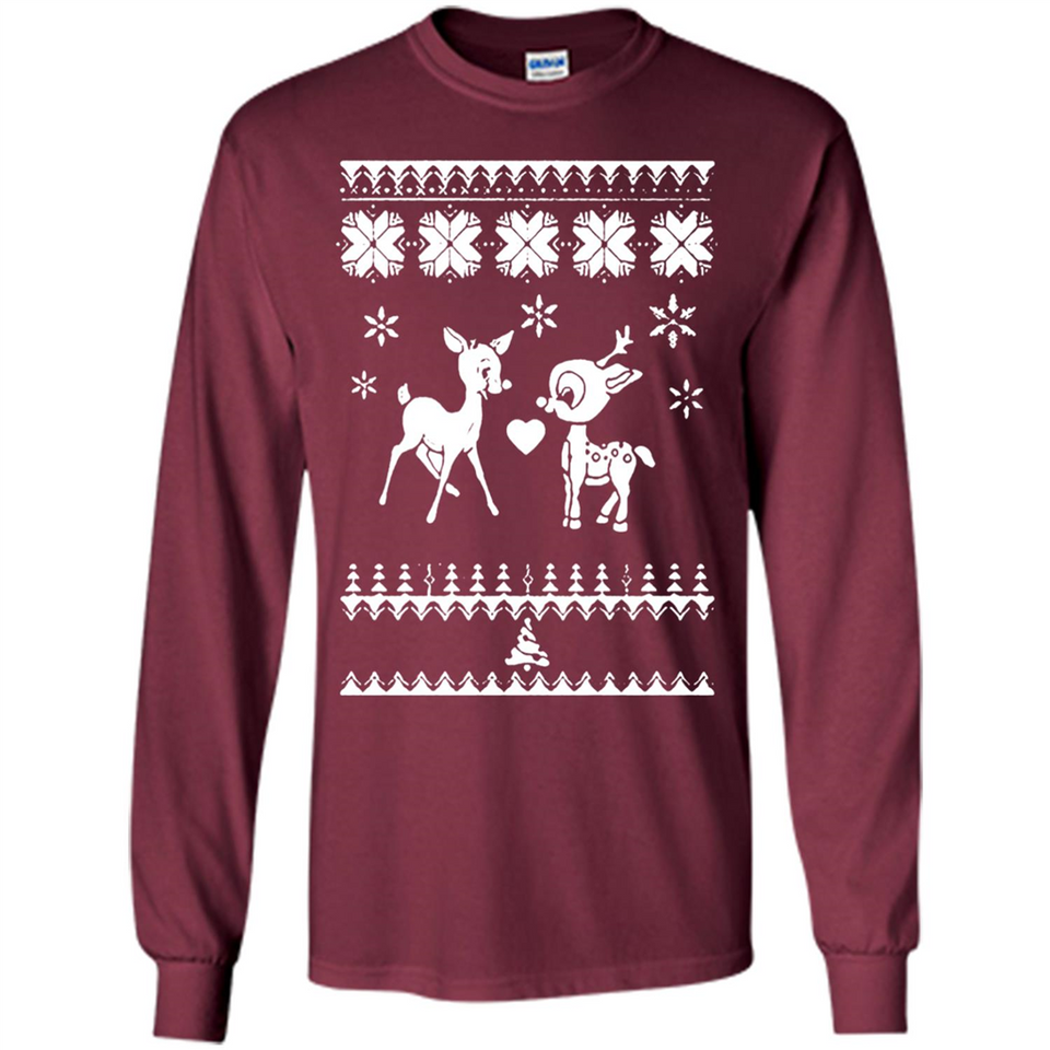 Rudolph and Clarice Ugly Christmas Sweater - Long Sleeve T-Shirt