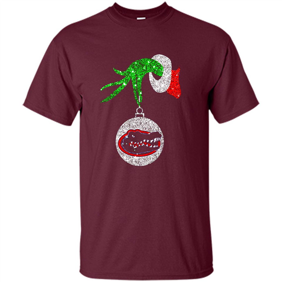 Funny Florida Gators Glitter Grinch Monogram Ornament Christmas Gift - Shirt