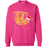 Christmas Lights Sloth Wearing Santa Hat Funny Xmas - Sweatshirt