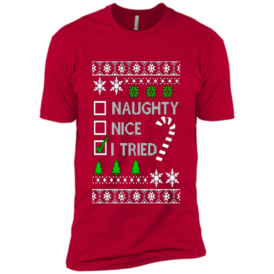 Naughty Nice I Tried Christmas sweatshirt PINGPONG
