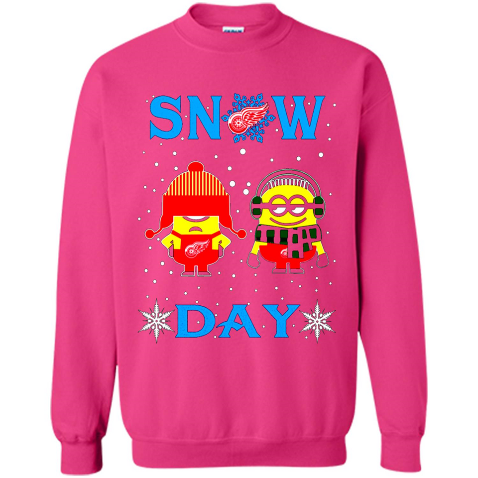 Snow Day Shirt For Detroit Red Wings Vs Minion Fans pingpong