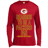 Reasons to be a Green Bay Packers Fan Complete List on Back - Canvas Long Sleeve T-Shirt