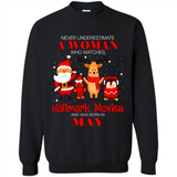 Never Underestimate A May Woman Watches Hallmark Movies Sweatshirt PINGPONG