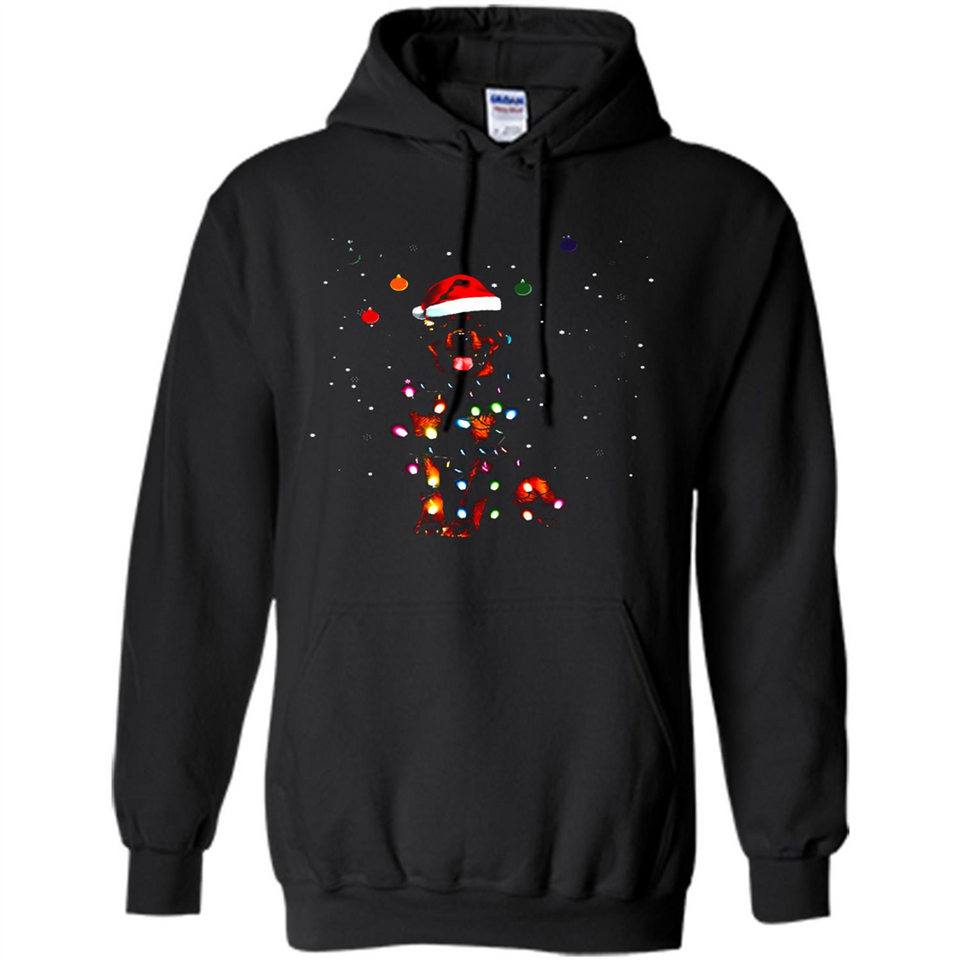Rottweiler Santa Lights Christmas Dog Xmas Sweatshirt - Hoodie