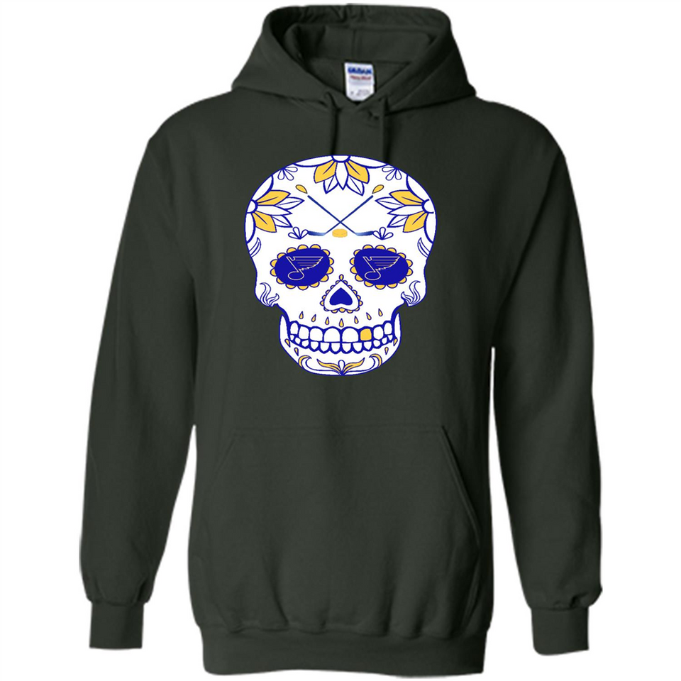 St. Louis Blues Hockey Sugar Skull Day of the Dead