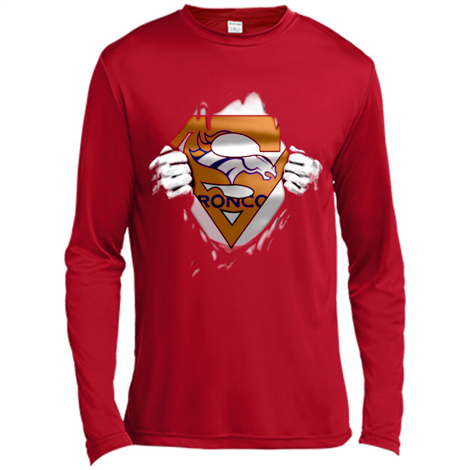 Denver Broncos And Superman Fans - Canvas Long Sleeve T-Shirt