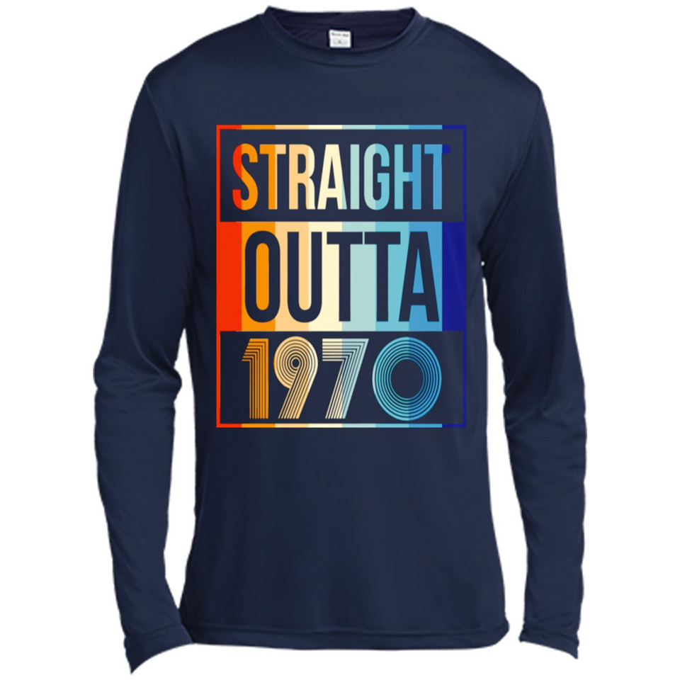 Retro Straight Outta 1970 48 Years Old - Canvas Long Sleeve T-Shirt