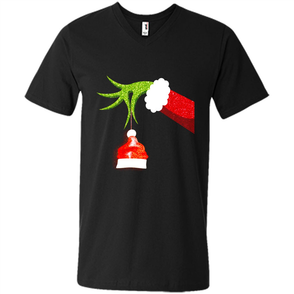 Funny Grinch Hand Holding Santa Hat Ornament Christmas PING PONG