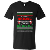 Funny Ugly Christmas T-Shirt Gift for Mechanic - Men's V-Neck