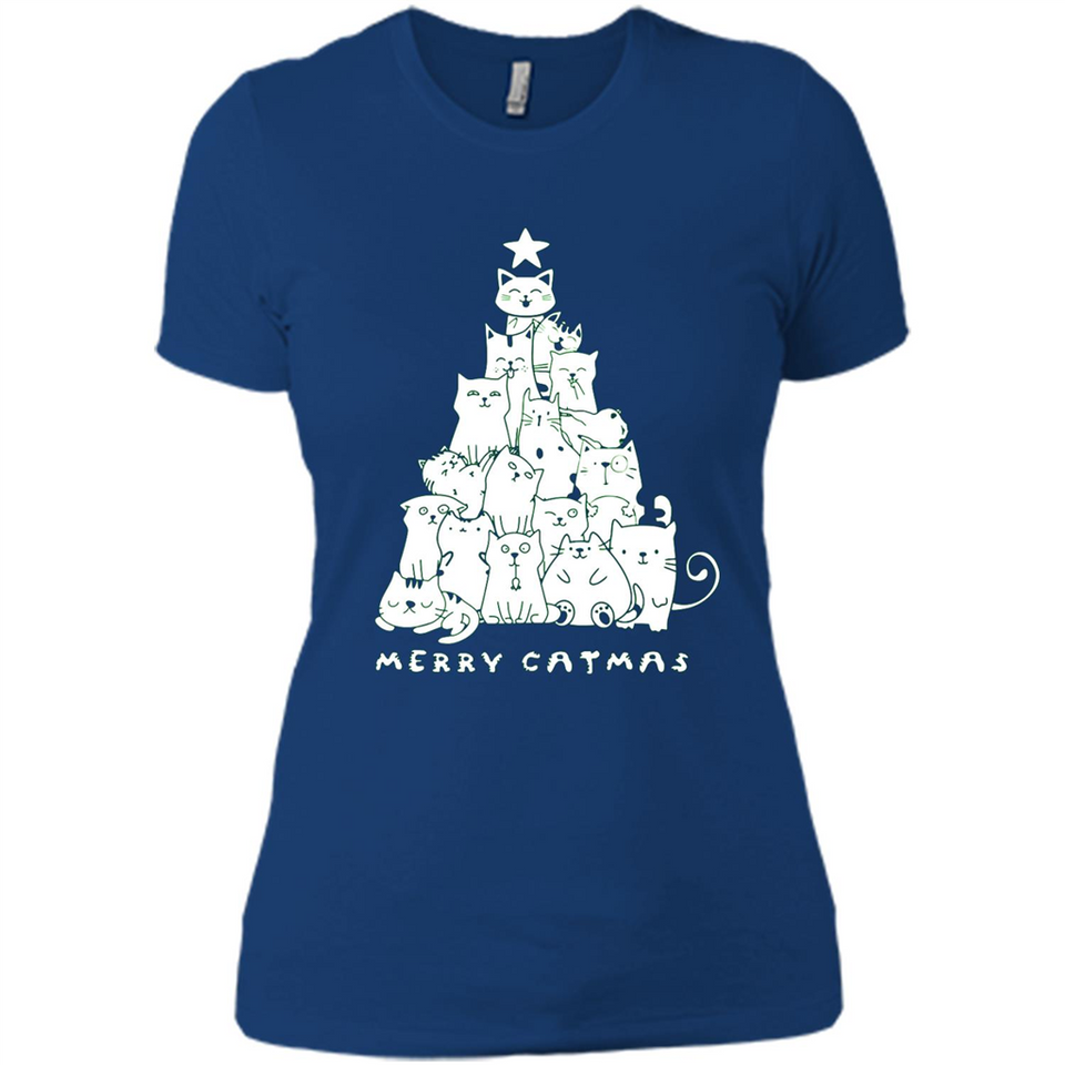 Merry Catmas - Merry Christmas Cat Lover Mug PINGPONG - Ladies' Boyfriend T-Shirt