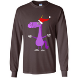 Funny Christmas Unicorn in Santa Hat - Long Sleeve T-Shirt