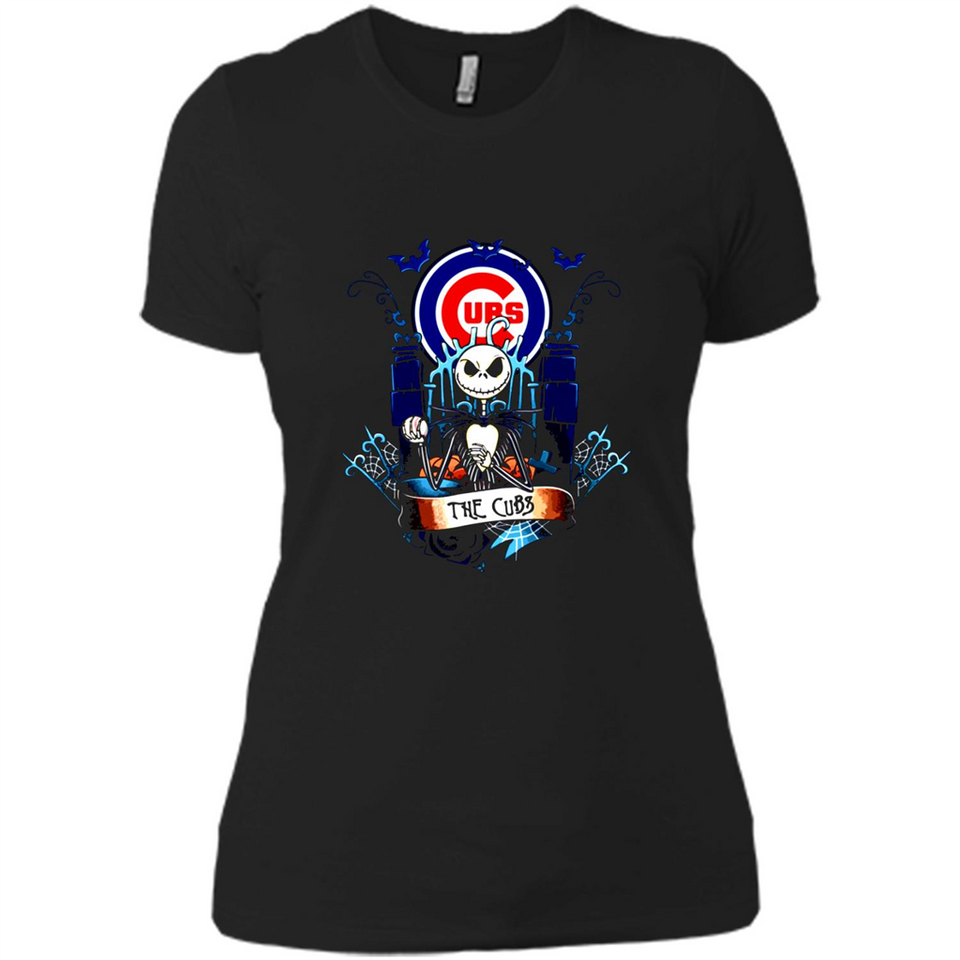 Chicago Cubs Halloween The Nightmare Before Christmas - Ladies' Boyfriend T-Shirt