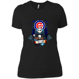 Chicago Cubs Halloween The Nightmare Before Christmas - Ladies' Boyfriend T-Shirt