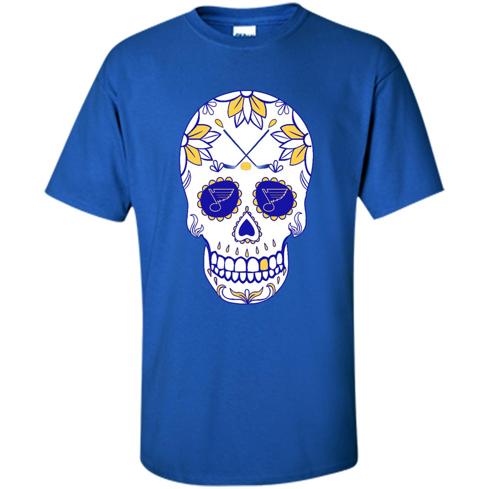 St. Louis Blues Hockey Sugar Skull Day of the Dead
