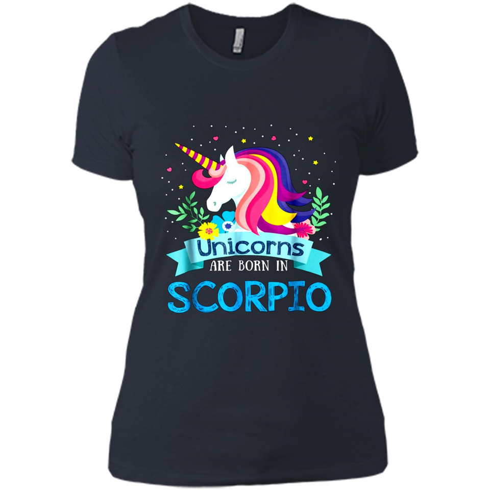 Unicorns are born in Scorpio Birthday Rainbow Gift Ladies Custom