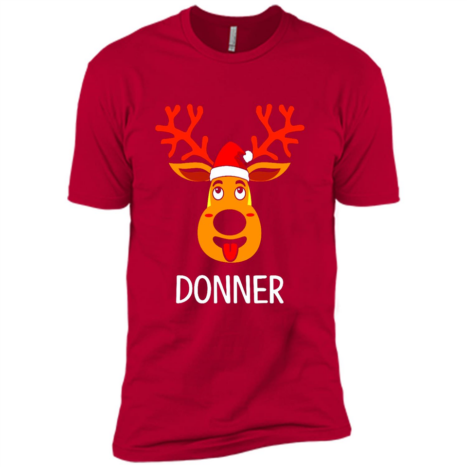 Donner Reindeer Santa Claus Funny Xmas Holiday T-Shirt - Premium Short Sleeve T-Shirt