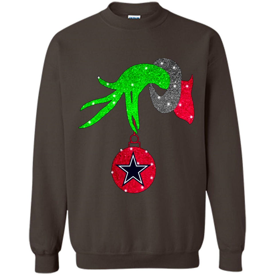 GRINCH HAND HOLDING DALLAS COWBOYS GLITTER CHRISTMAS PINGPONG