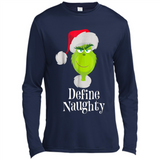Santa Grinch Define Naughty Christmas Sweatshirt - Canvas Long Sleeve T-Shirt