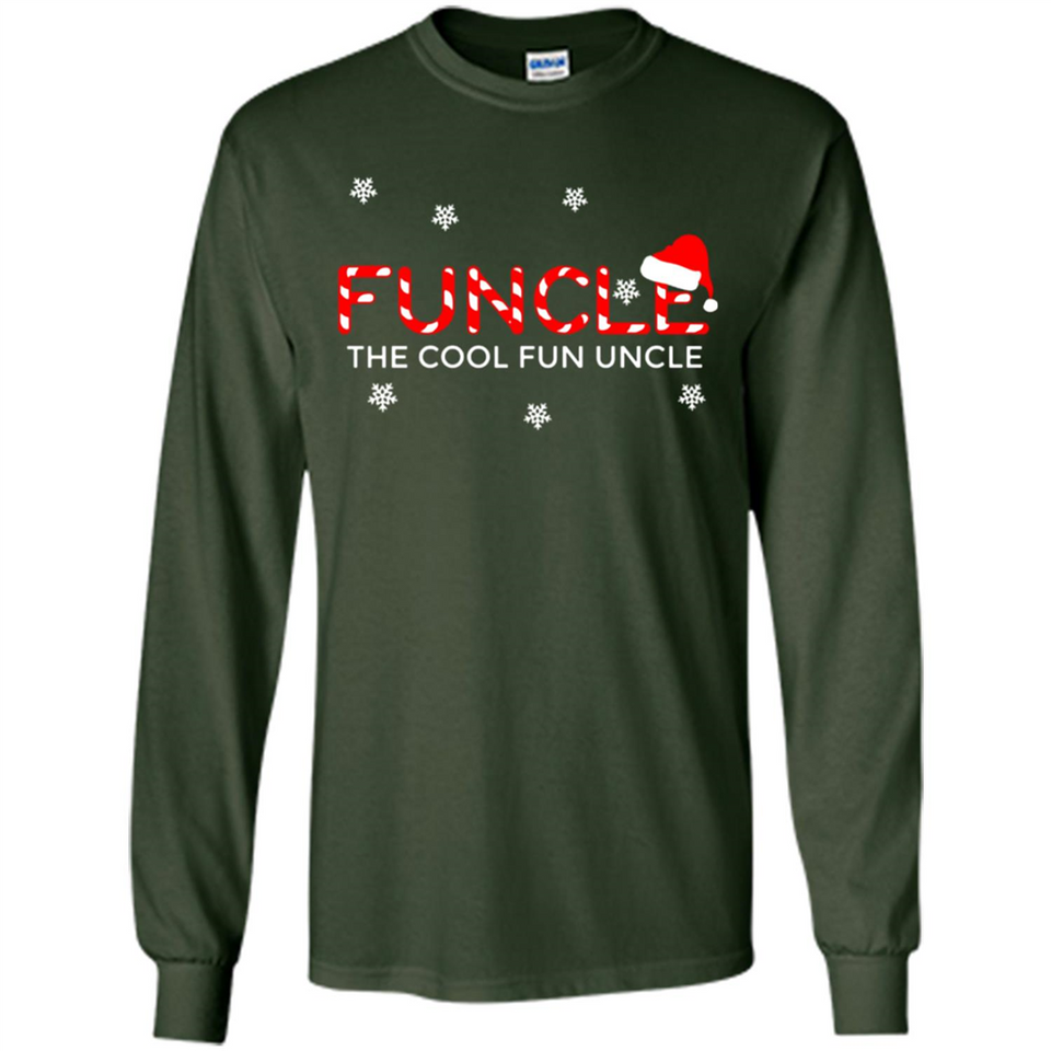 Mens Christmas Funcle The Cool Fun Uncle Definition Xmas - Long Sleeve T-Shirt