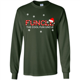 Mens Christmas Funcle The Cool Fun Uncle Definition Xmas - Long Sleeve T-Shirt