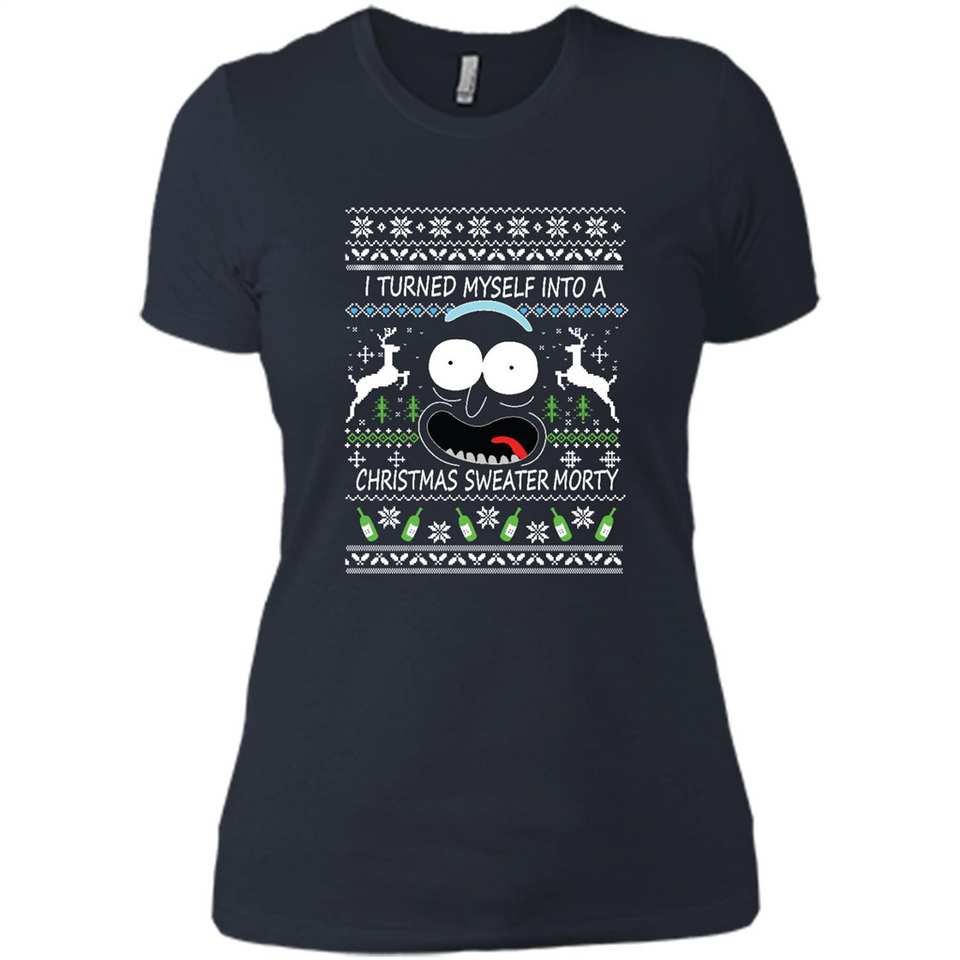RICK AND MORTY-I TURNED MYSELF INTO A CHRISTMAS SWEATER MORTY UGLY XMAS SWEATER
