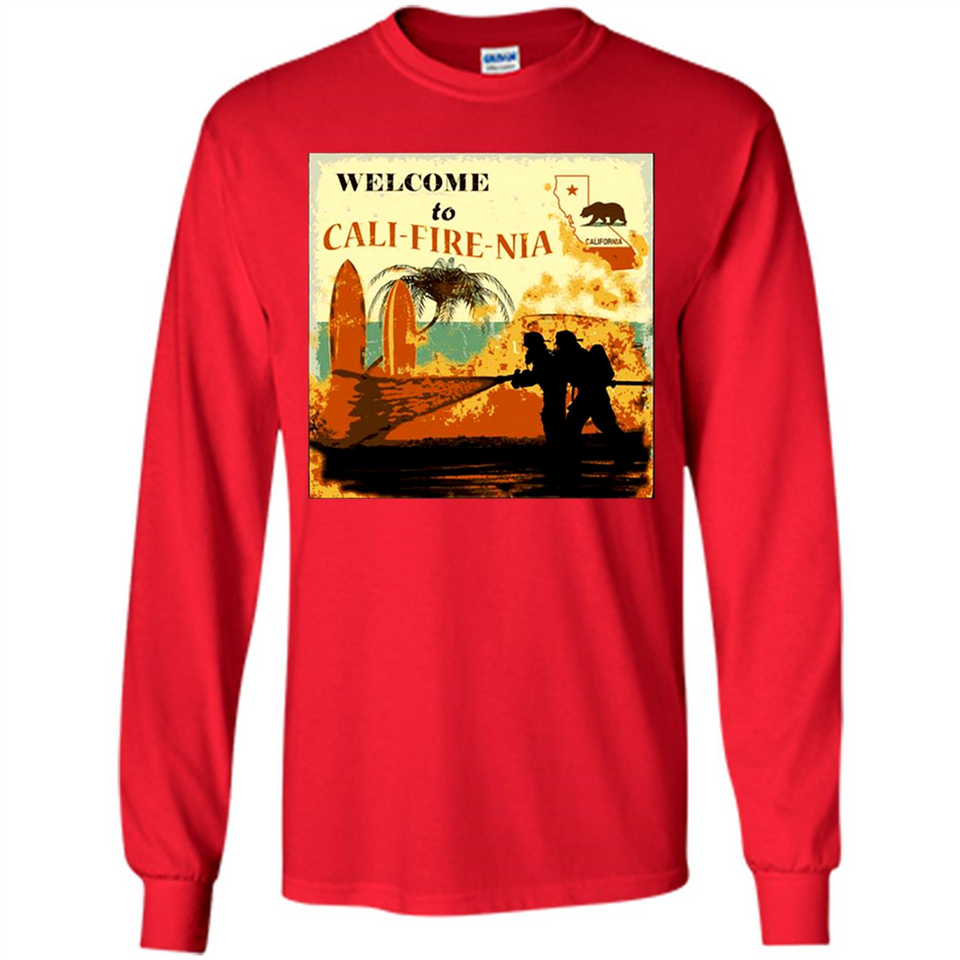 Paradise California Camp Fire Youth T-Shirt PINGPONG - Long Sleeve T-Shirt