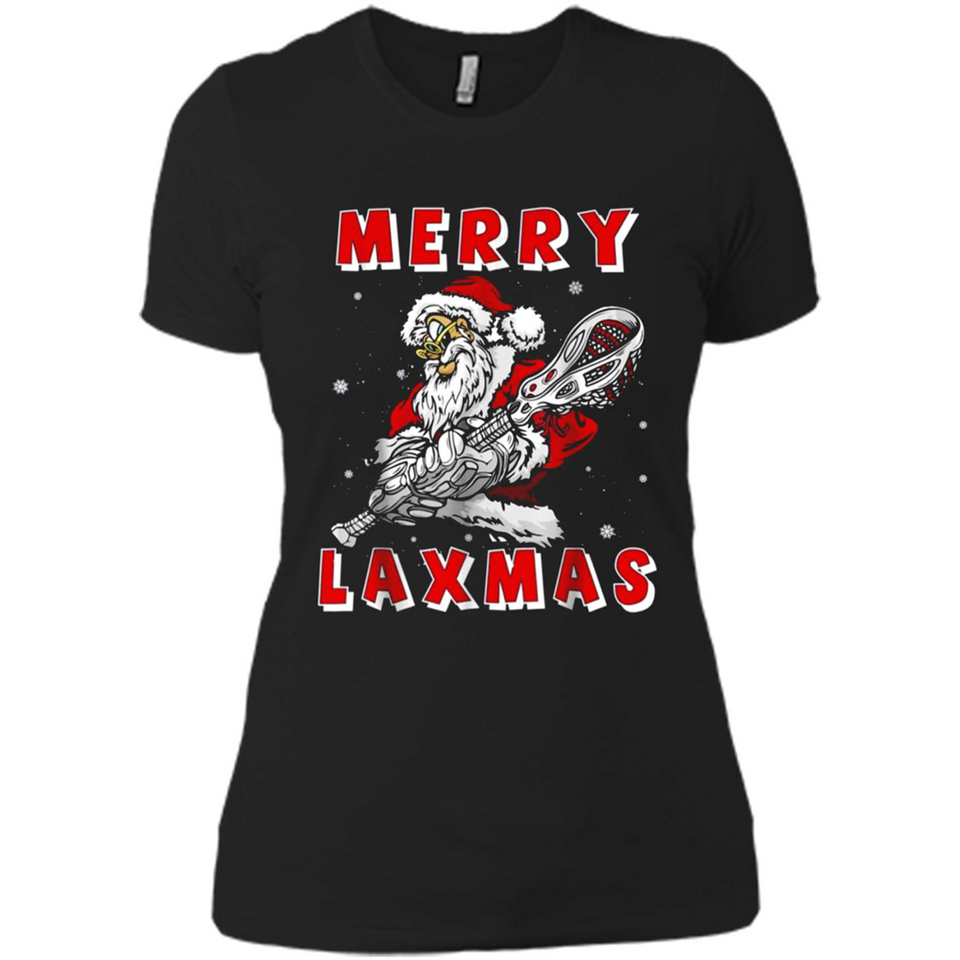 Lacrosse Merry Laxmas Santa - Ladies' Boyfriend T-Shirt