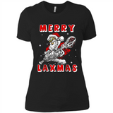 Lacrosse Merry Laxmas Santa - Ladies' Boyfriend T-Shirt