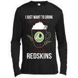 I Just Want To Drink Hot Chocolate & Watch Washington Redskins Ugly Christmas Sweater PINGPONG