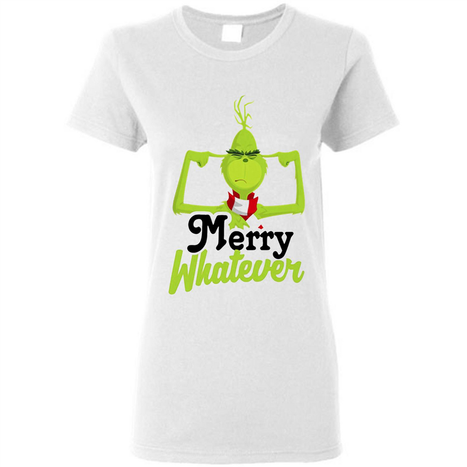 Grinch Merry Whatever Funny Christmas Sporty - Ladies Short-Sleeve