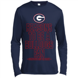 Reasons to be a Georgia Bulldogs Fan Complete List on Back - Canvas Long Sleeve T-Shirt