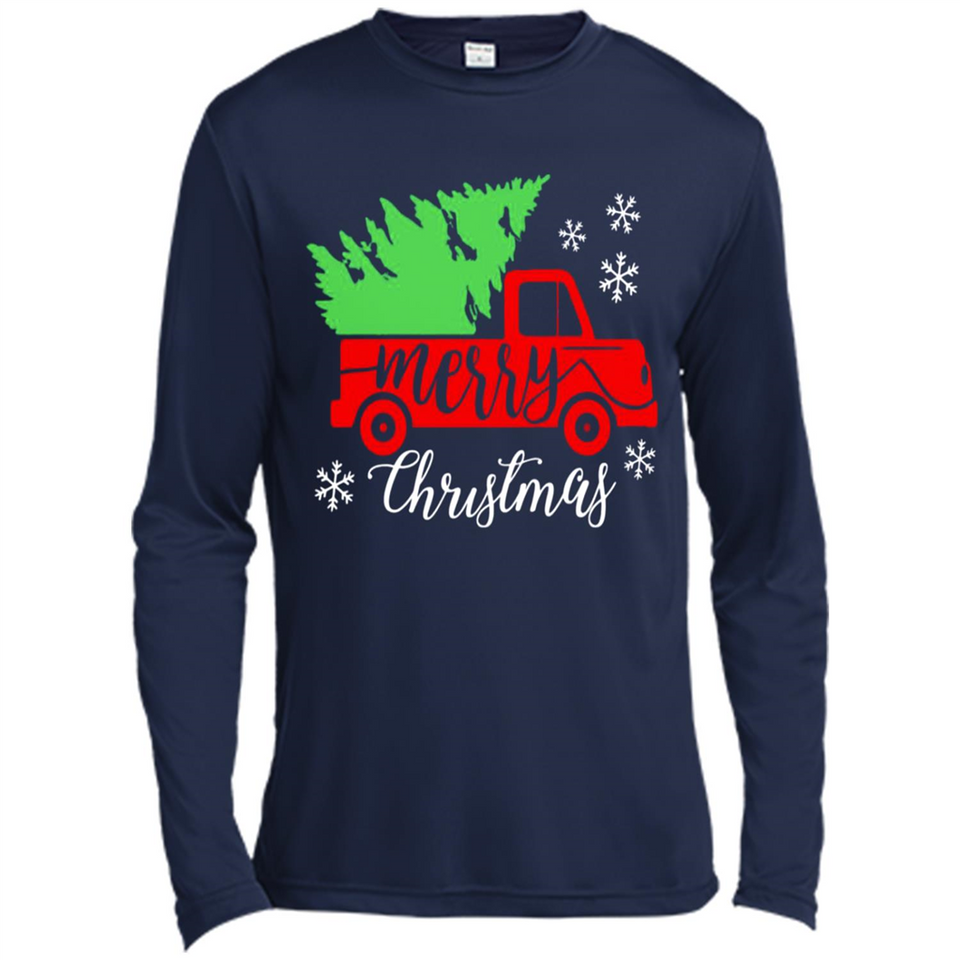 Vintage Christmas Classic Truck T-Shirt with Snow and Tree