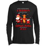 Never Underestimate A July Woman Watches Hallmark Movies Sweatshirt - Canvas Long Sleeve T-Shirt