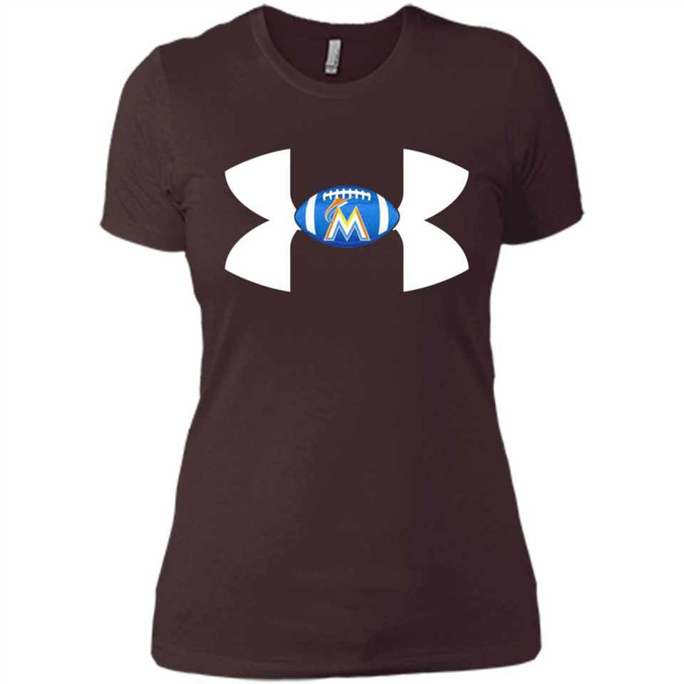Miami Marlins Under Armour Logo - Ladies' Boyfriend T-Shirt
