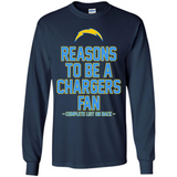 Reasons to be a Los Angeles Chargers Fan Complete List on Back - Long Sleeve T-Shirt