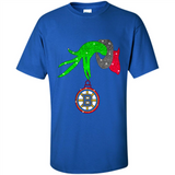 GRINCH HAND HOLDING BOSTON BRUINS GLITTER CHRISTMAS PINGPONG